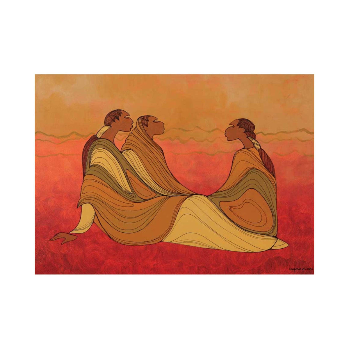 Famille par Maxine Noel, impression d'art autochtone, Premières Nations, Amérindiens, carte d'art encadrée