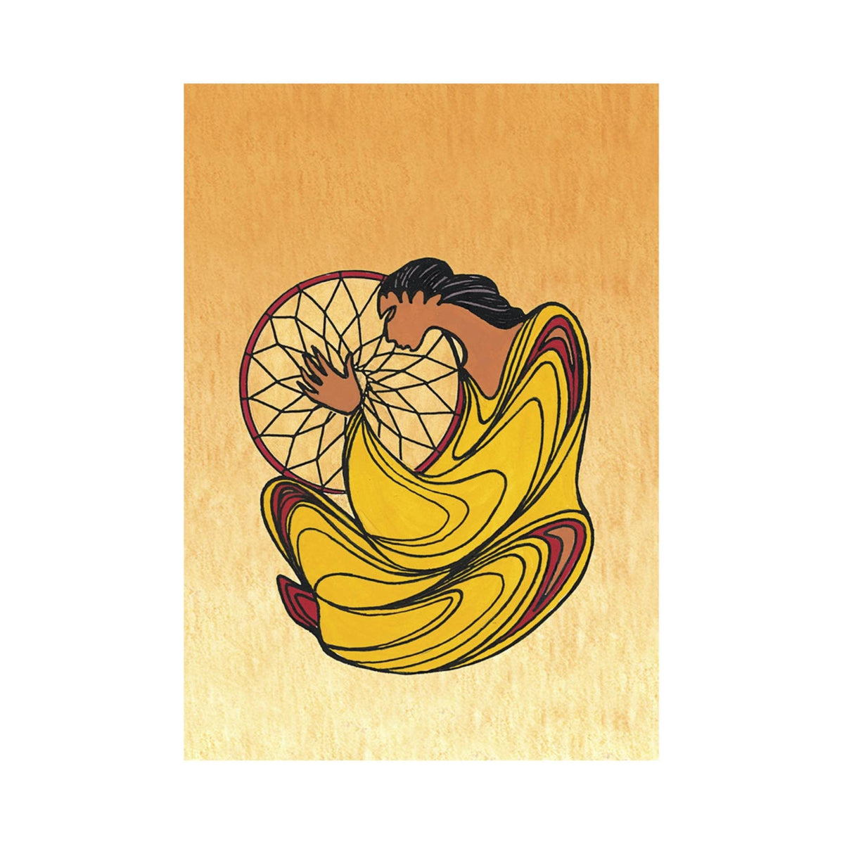 Capteur de rêves par Maxine Noel, carte d'art autochtone, Premières Nations, Amérindiens, œuvre encadrée