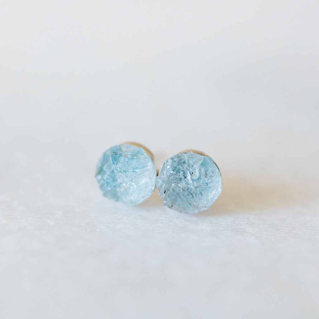 Boucles d'oreilles aigue-marine, clous d'oreilles en pierre brute, bijoux avec pierre de naissance de mars, cadeau pour elle, boucles d'oreilles en pierre brute, bijoux aigue-marine, clous d'oreilles en argent