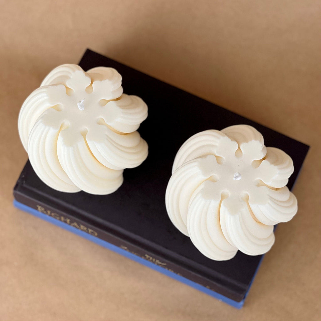 Big Swirl Soy Candle | Unscented Decorative Pillar
