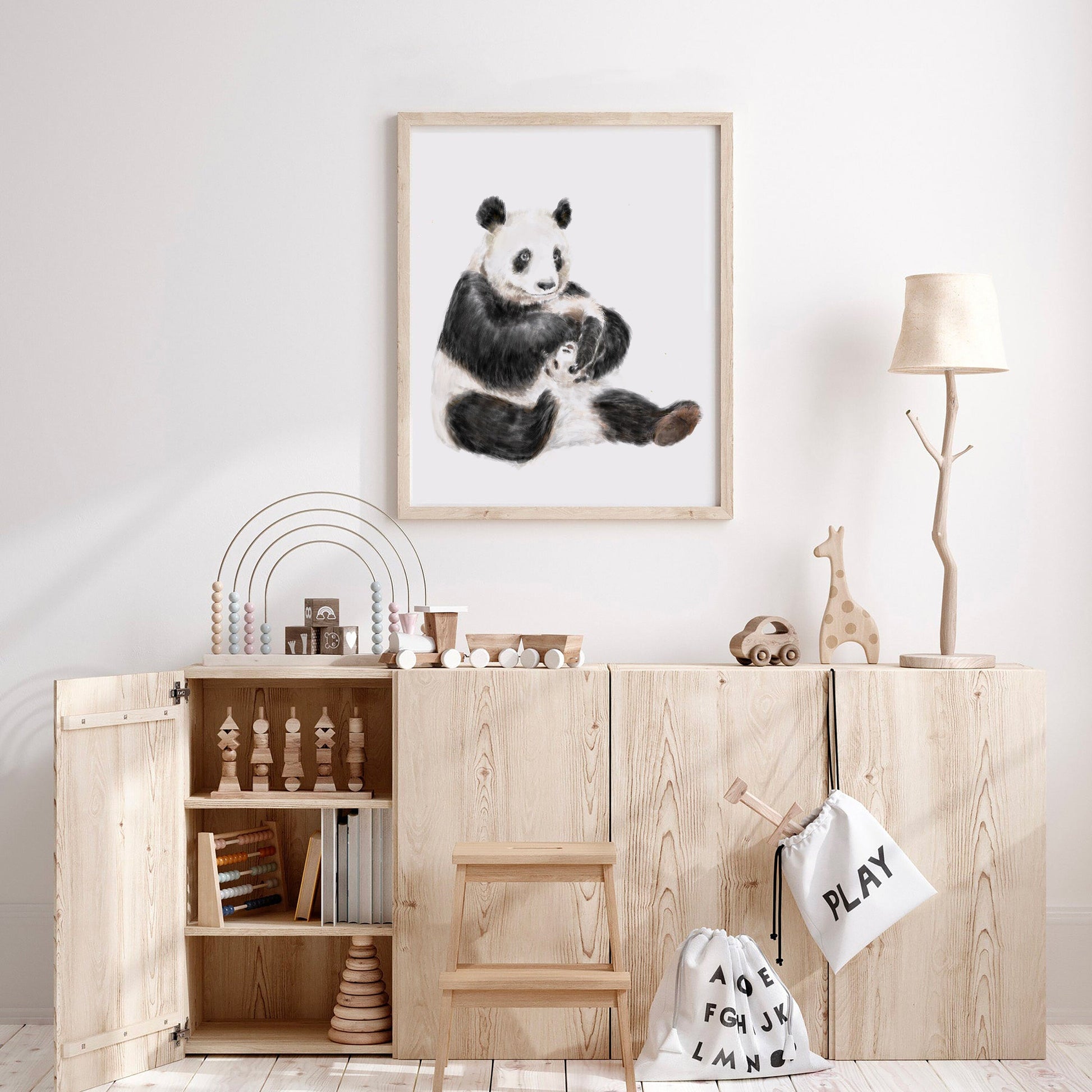Illustration de maman panda et son petit