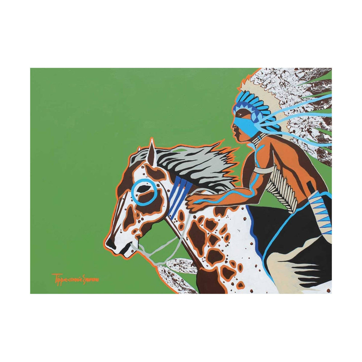 Tonnerre du Sud par Eric Tippeconnic, estampe d'art autochtone, Premières Nations, décor amérindien
