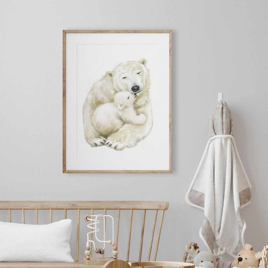 Illustration d'un bébé ours polaire et de sa mère