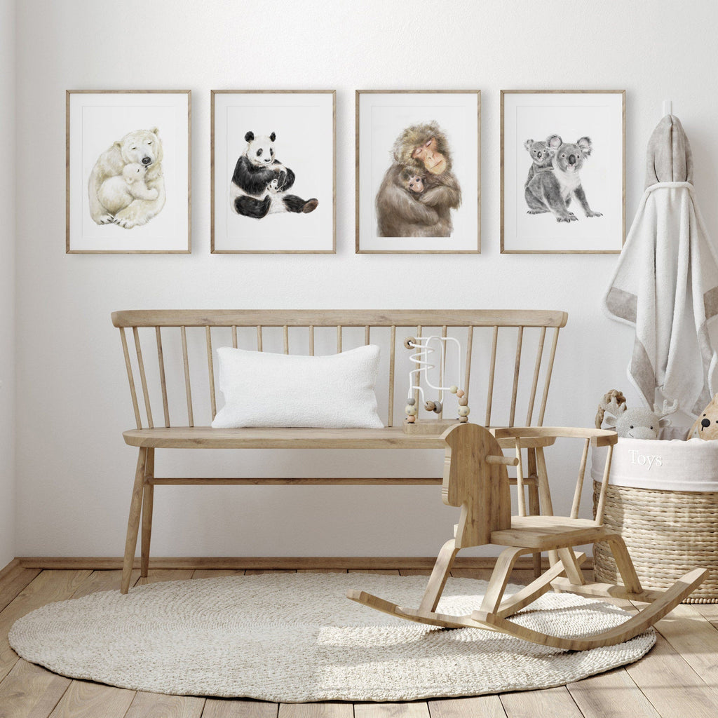 Illustration de maman panda et son petit