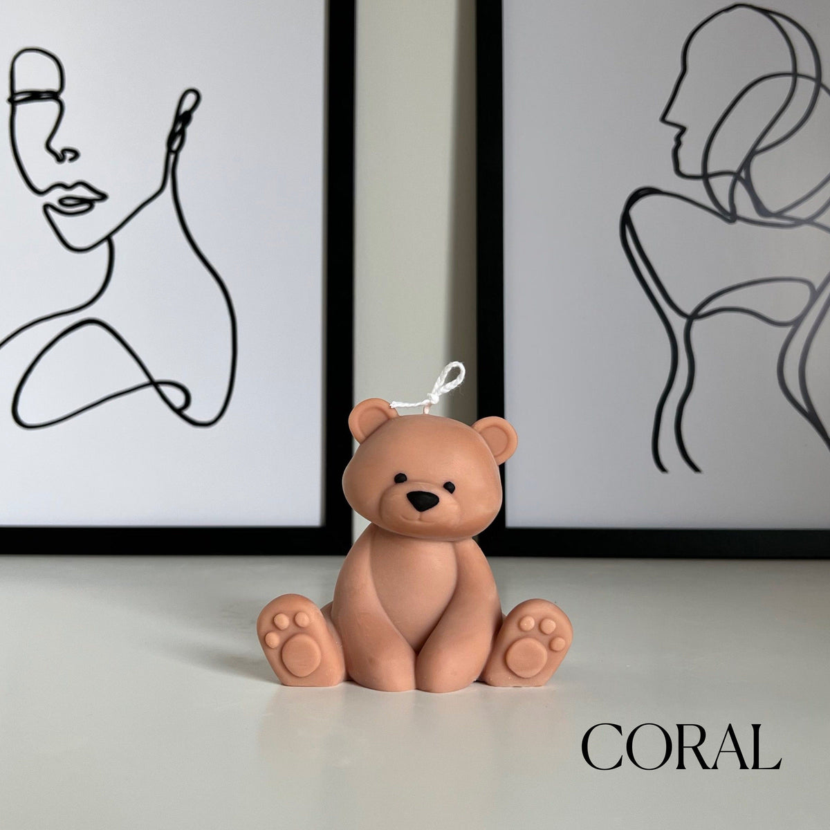Teddy Bear Candle | Decorative Soy Wax Pillar, Nursery Decor