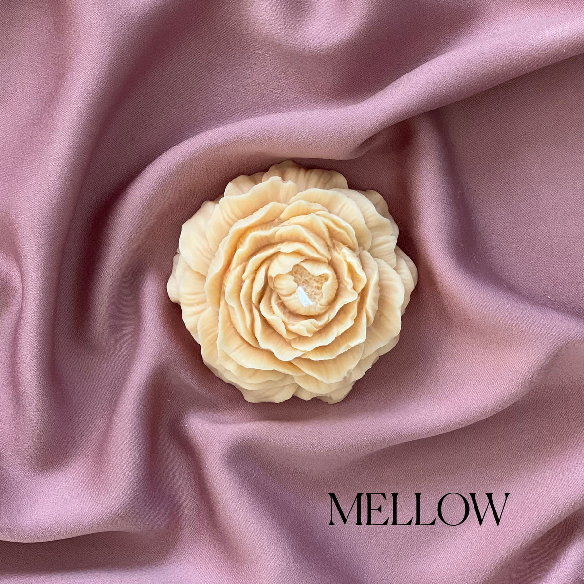 Bougie pivoine en cire de soja faite à la main | Décoration sculpturale pour la maison