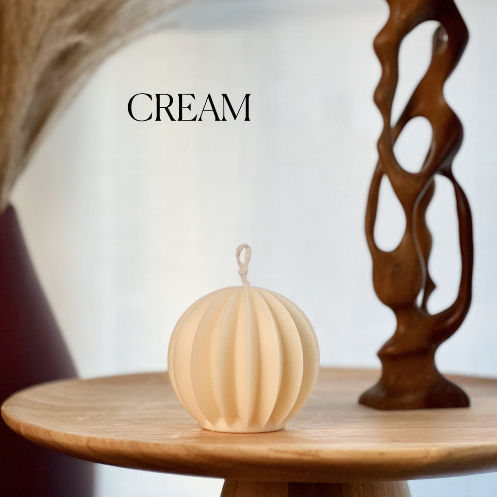 Scalloped Soy Wax Ball Candle | Home Decor