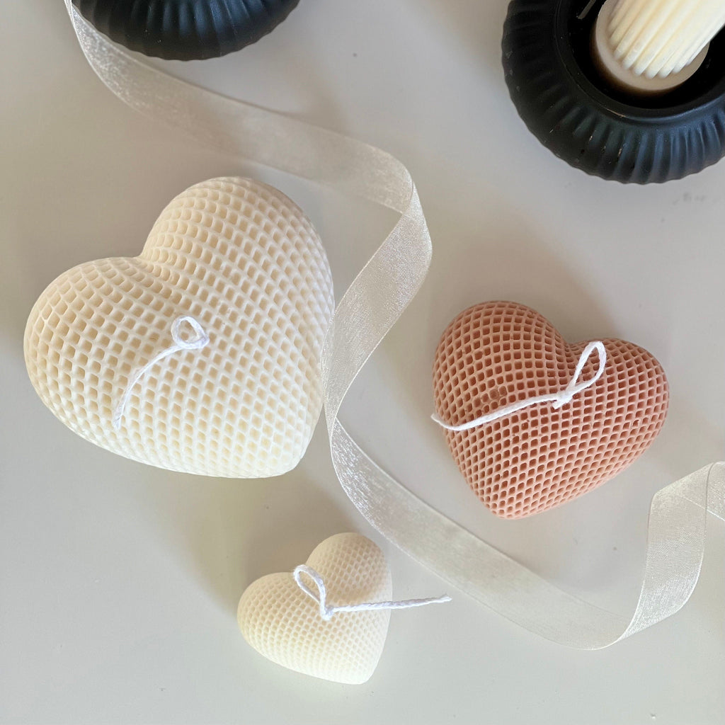 Braided Hearts Soy Wax Candle: Romantic Home Decor
