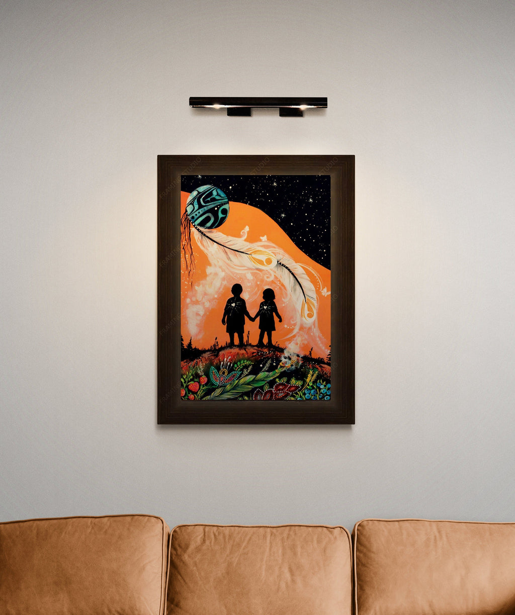 Le retour au foyer par Karen Erickson, estampe d'art autochtone, Premières Nations, décor amérindien