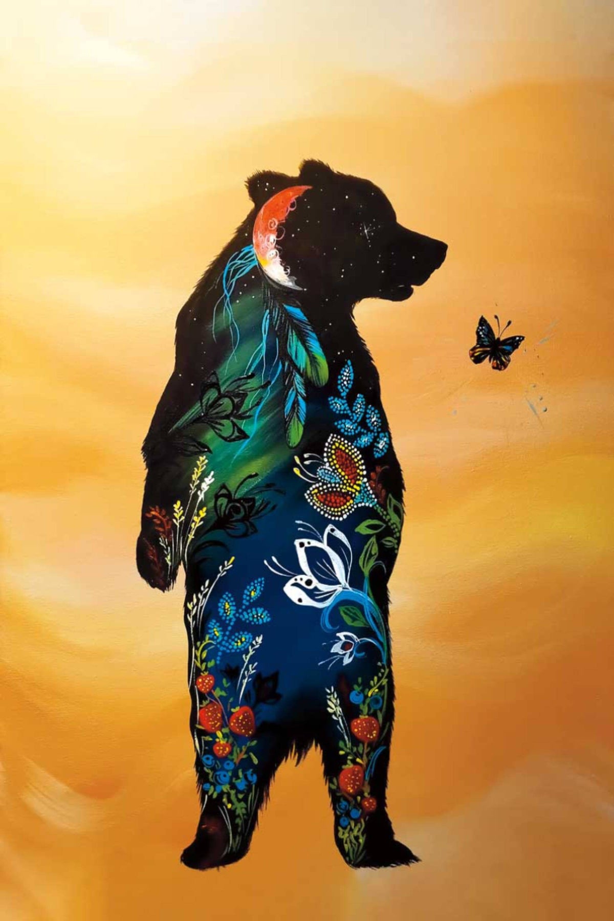 Journey Of The Bear par Karen Erickson, Estampe d'art autochtone, Premières Nations, Décor amérindien