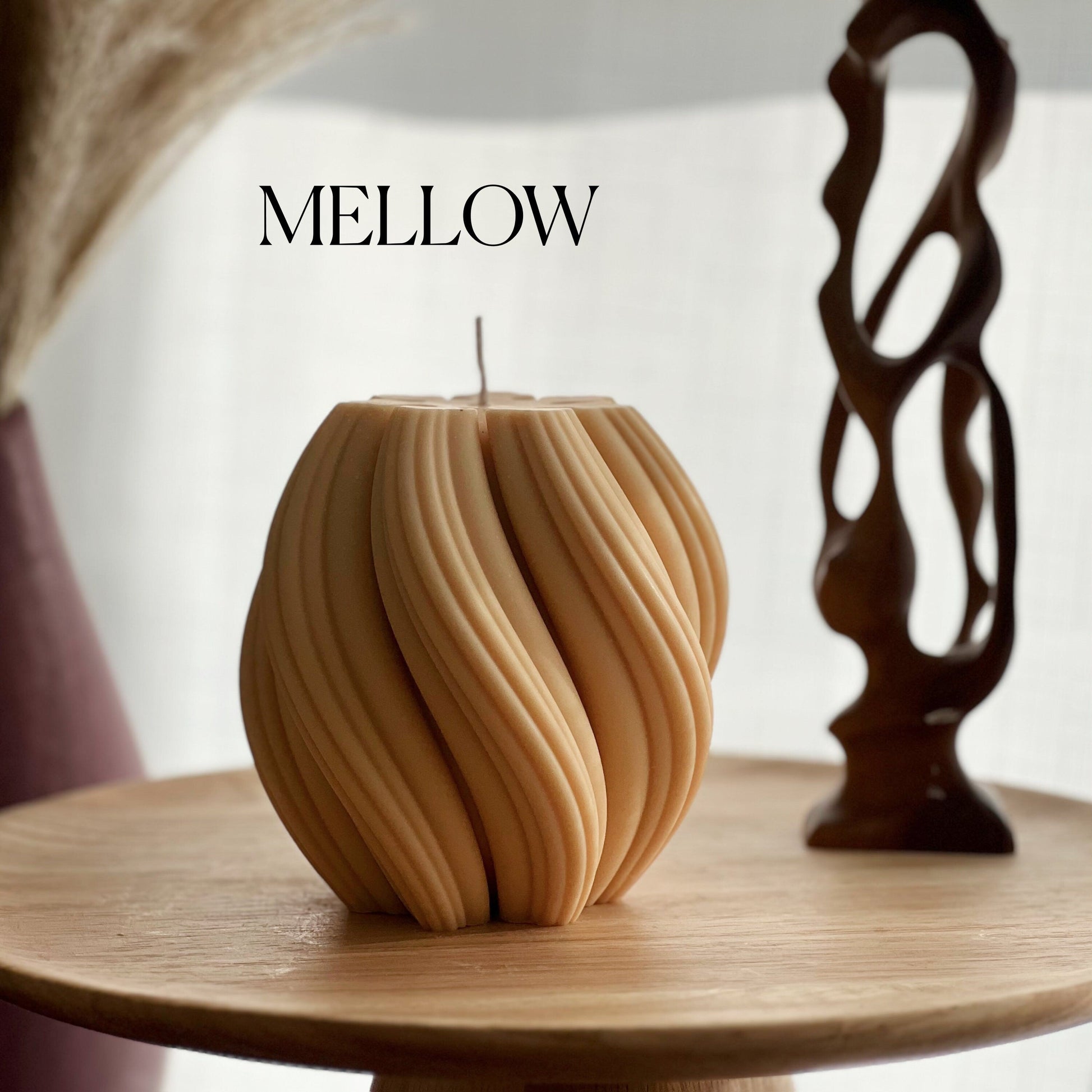 Big Swirl Soy Candle | Unscented Decorative Pillar