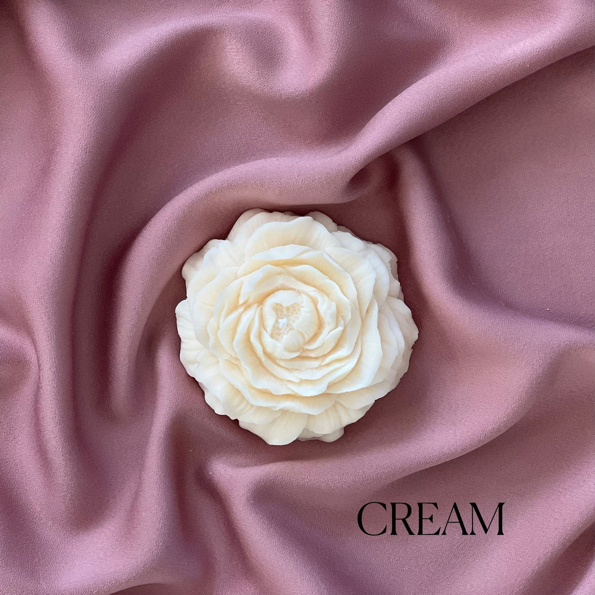 Bougie pivoine en cire de soja faite à la main | Décoration sculpturale pour la maison