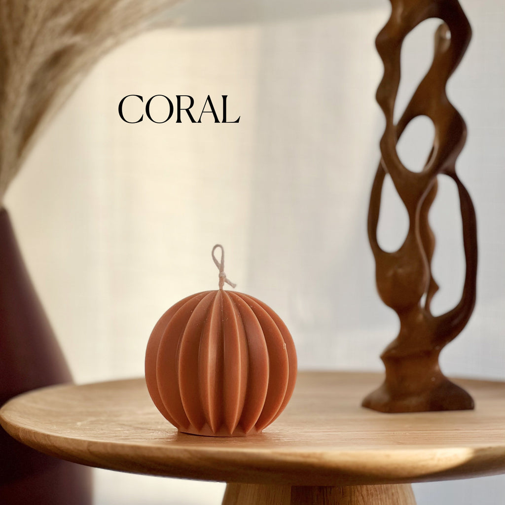 Scalloped Soy Wax Ball Candle | Home Decor