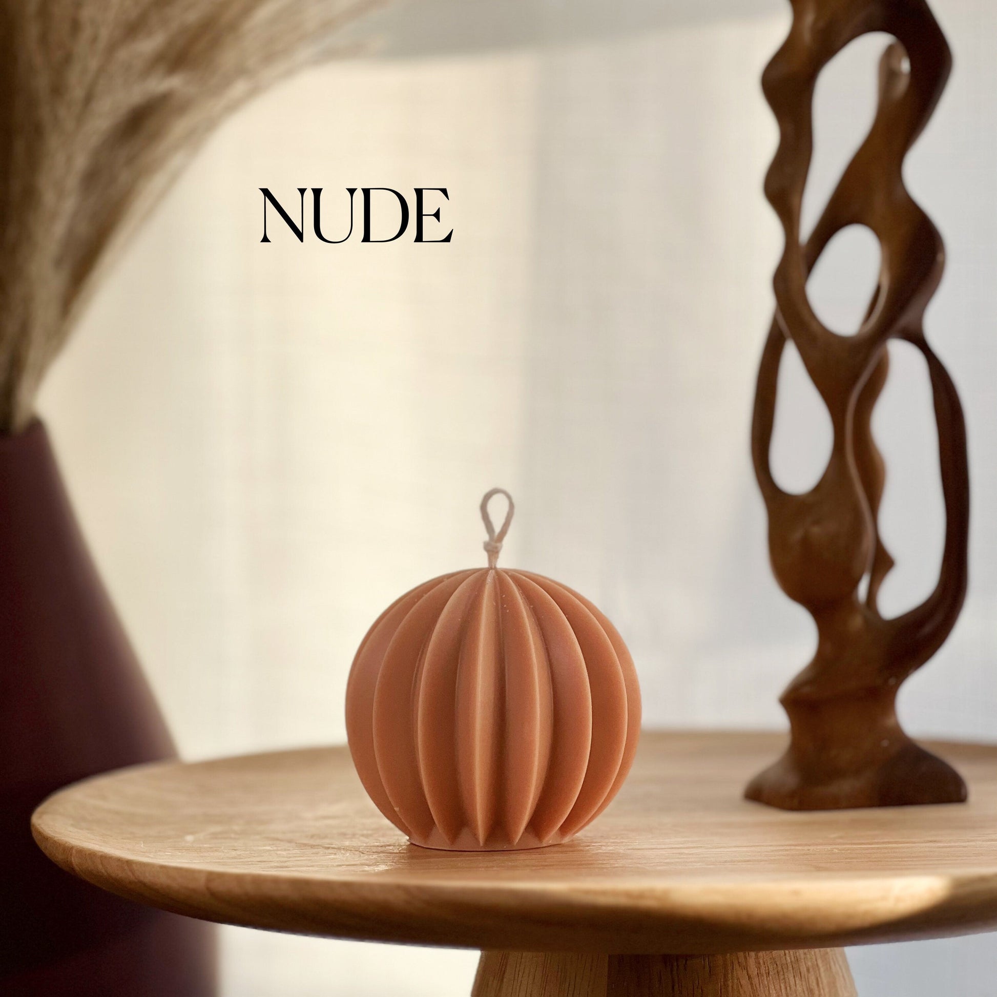 Scalloped Soy Wax Ball Candle | Home Decor