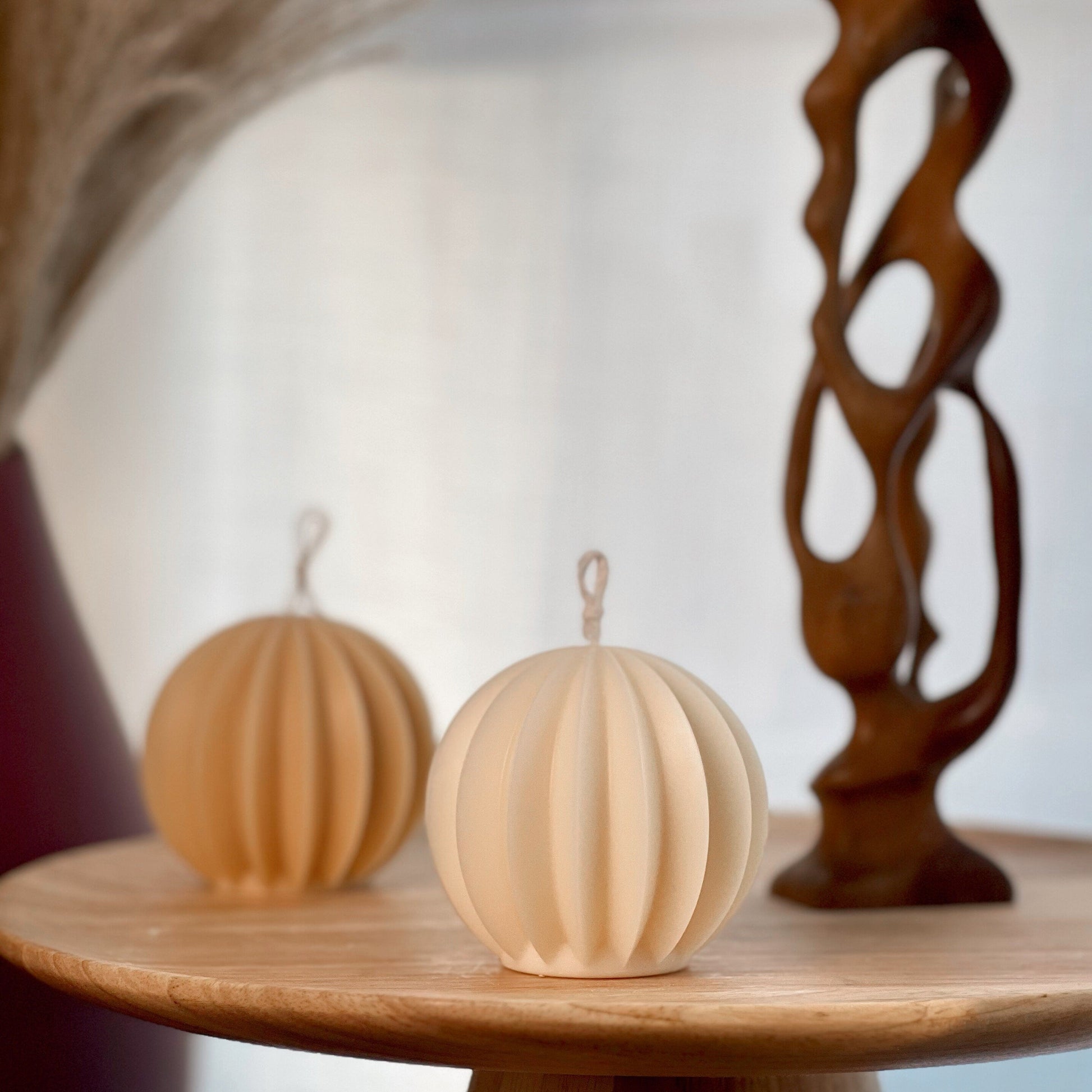 Scalloped Soy Wax Ball Candle | Home Decor