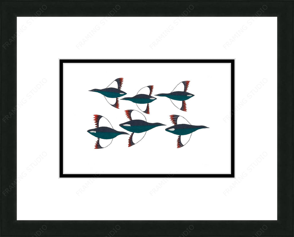 Cross Migration par Ningiukulu Teevee, carte d'art autochtone inuit, décor autochtone, carte d'art encadrée