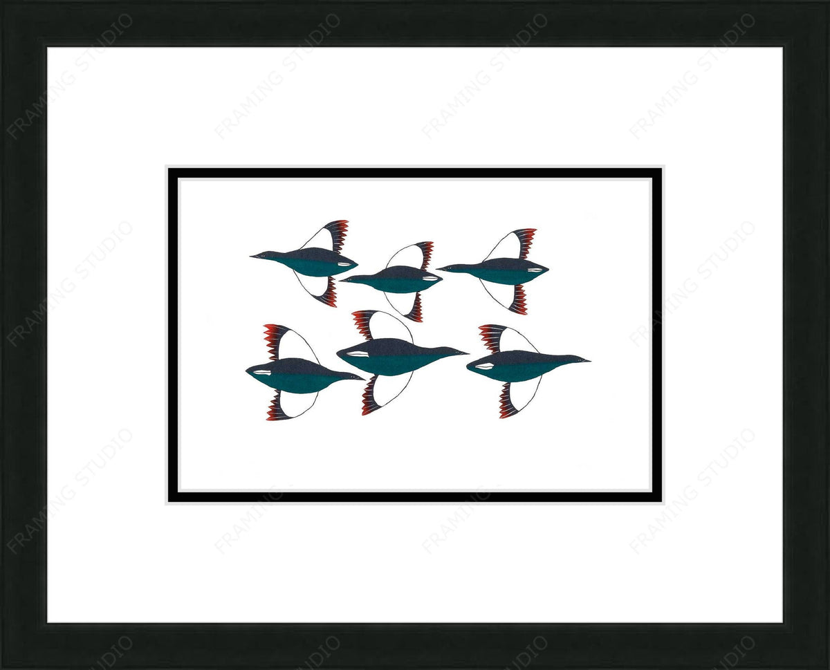Cross Migration par Ningiukulu Teevee, carte d'art autochtone inuit, décor autochtone, carte d'art encadrée