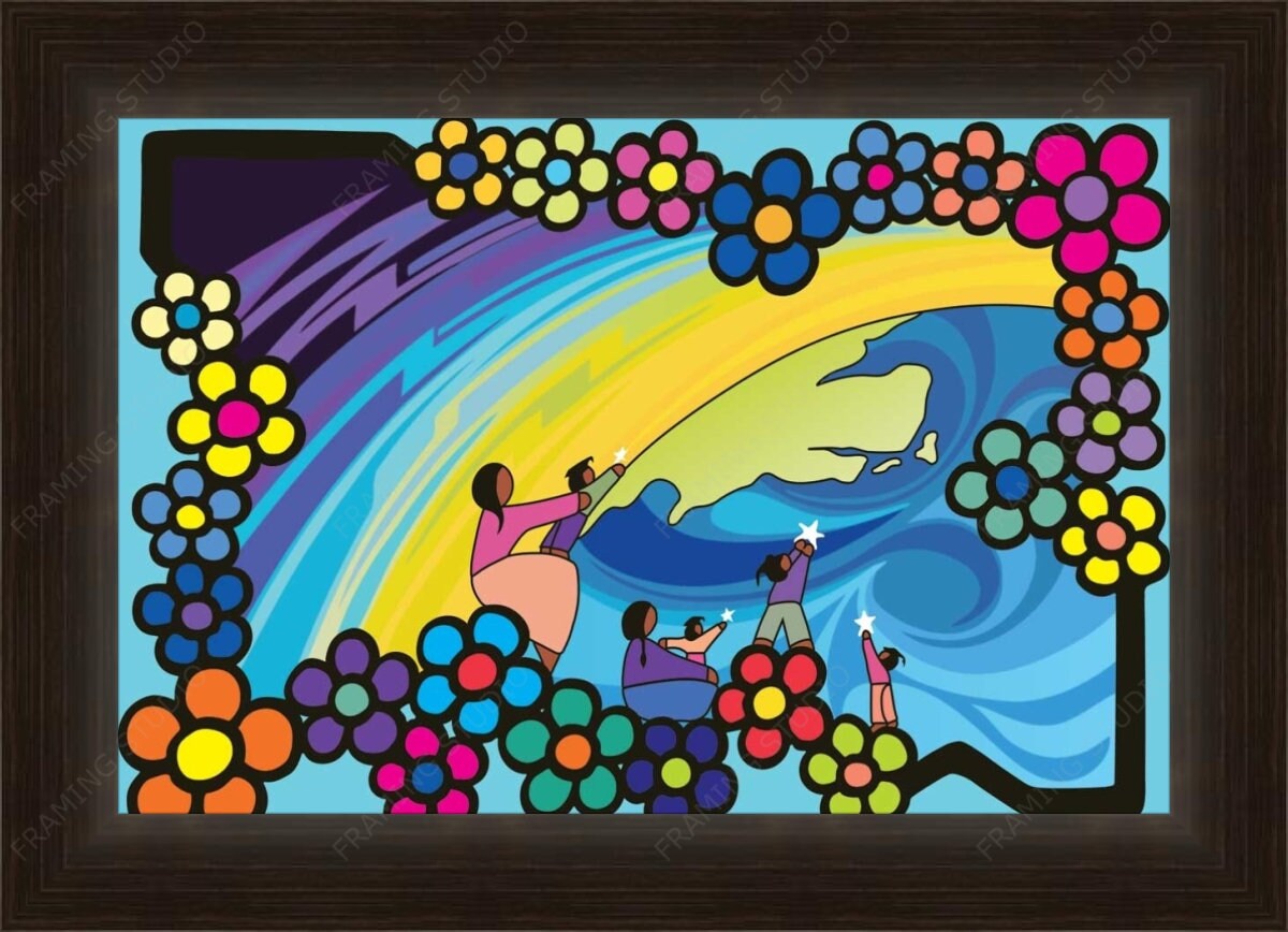 Les étoiles livrant l'eau par Kevin Pee-Ace, impression d'art autochtone, Premières Nations, décor amérindien