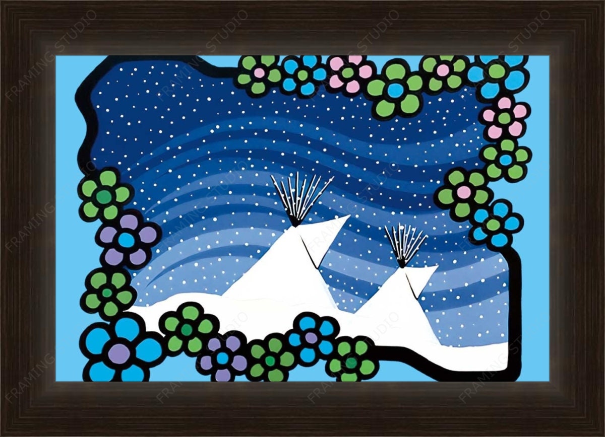 Plaines d'hiver par Kevin Pee-Ace, impression d'art autochtone, Premières Nations, décor amérindien