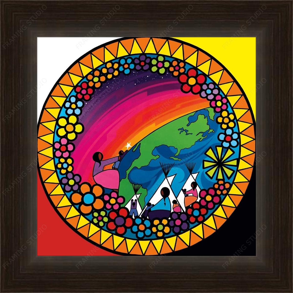 La couleur de la vie par Kevin Pee-Ace, estampe d'art autochtone, Premières Nations, décor autochtone amérindien