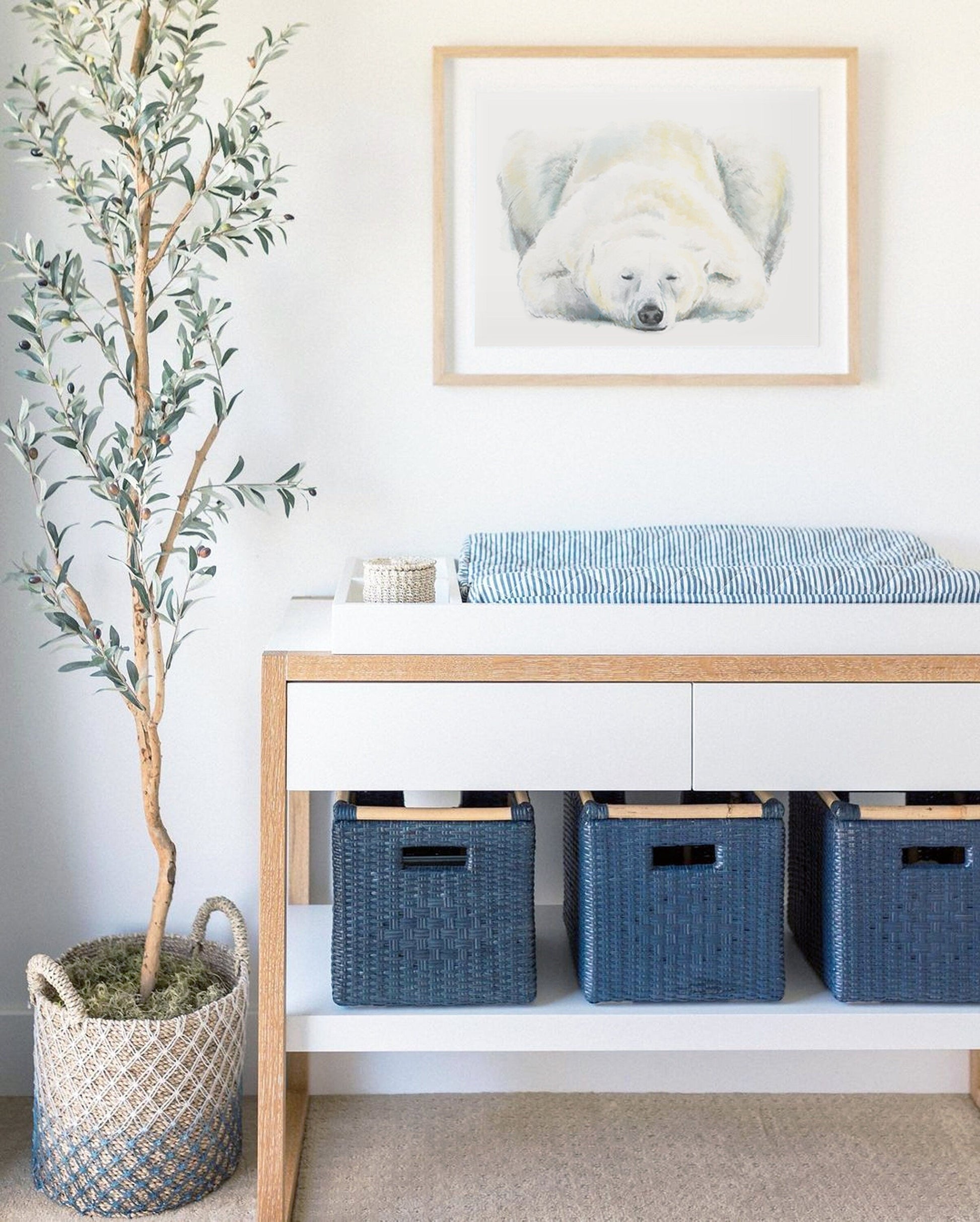 Impression d'art minimaliste Ours polaire Doux rêves