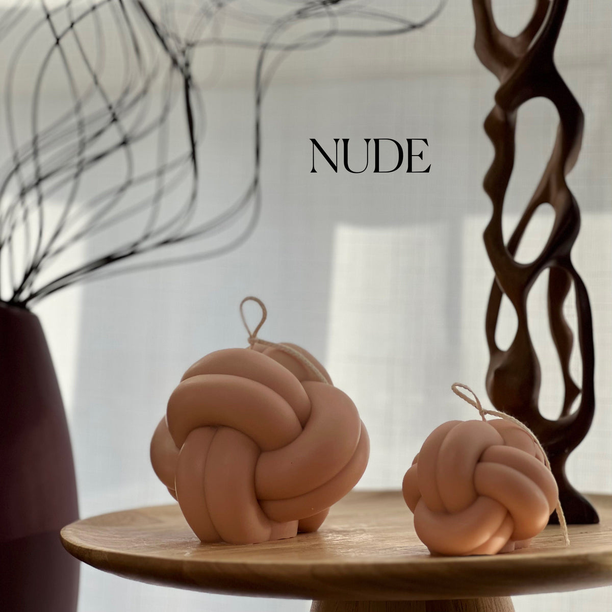 Bougie de soja Nœud minimaliste : décor pour table basse