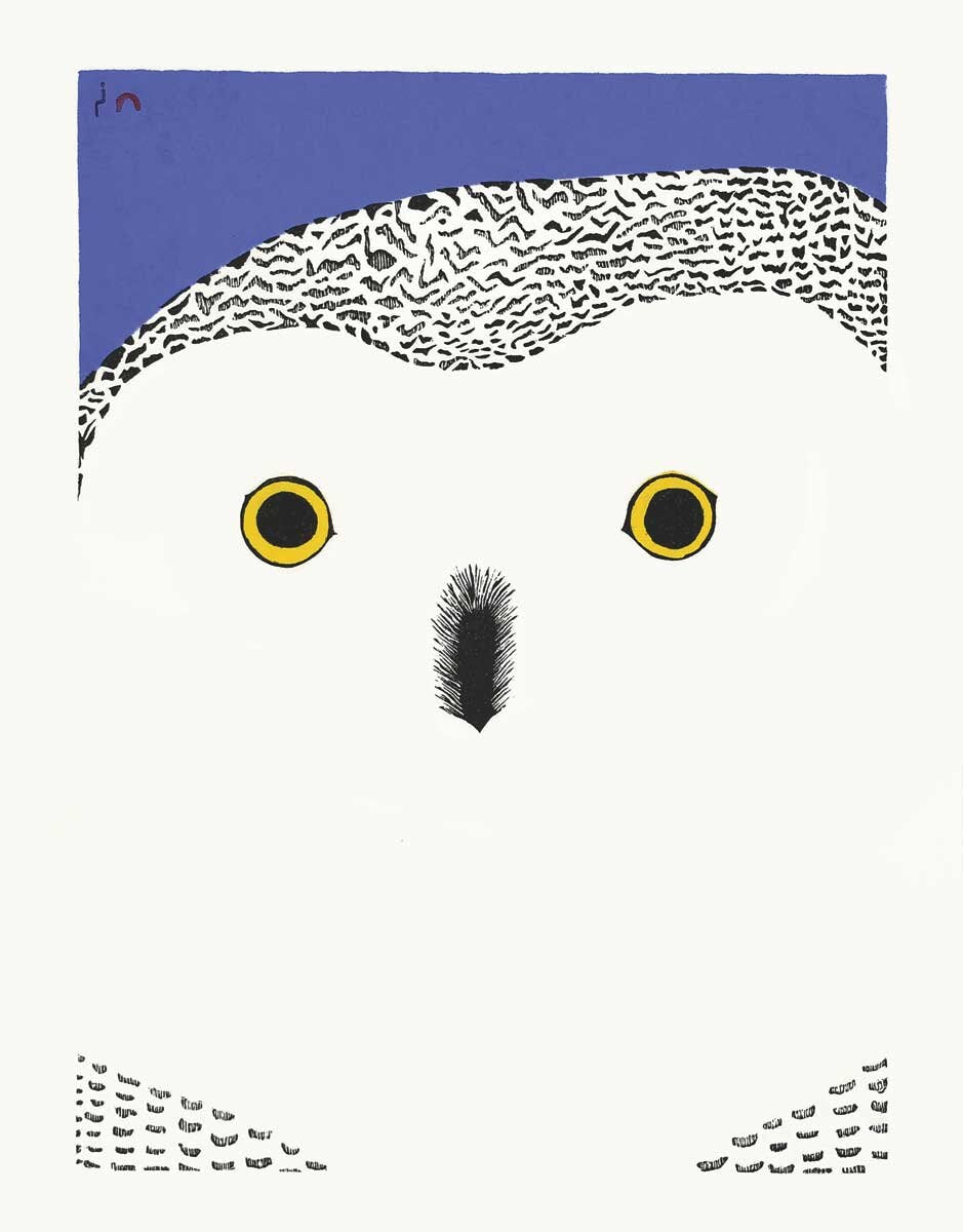 Selfie d'Okpik par Pee Ashevak, carte d'art autochtone, carte d'art inuite encadrée