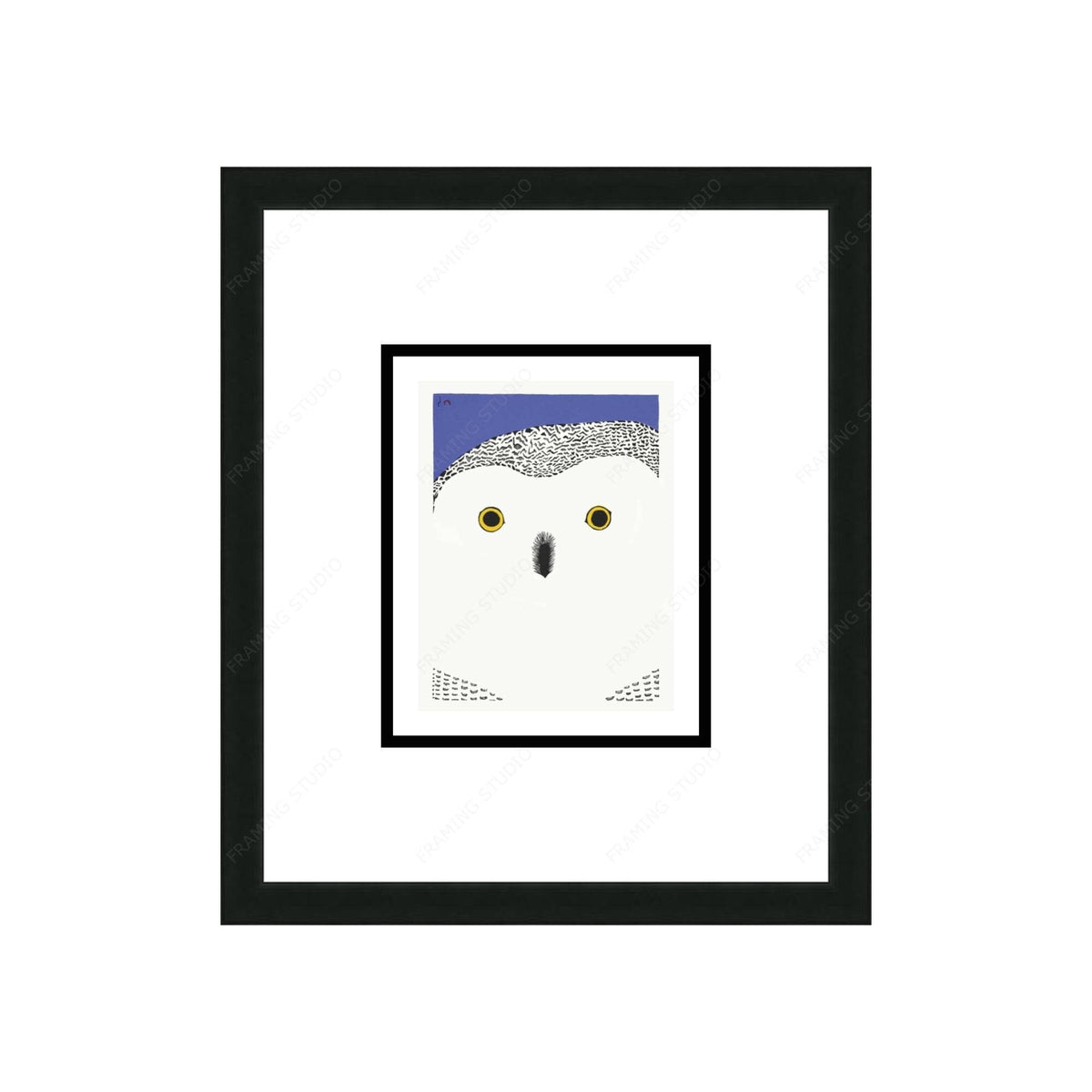 Selfie d'Okpik par Pee Ashevak, carte d'art autochtone, carte d'art inuite encadrée