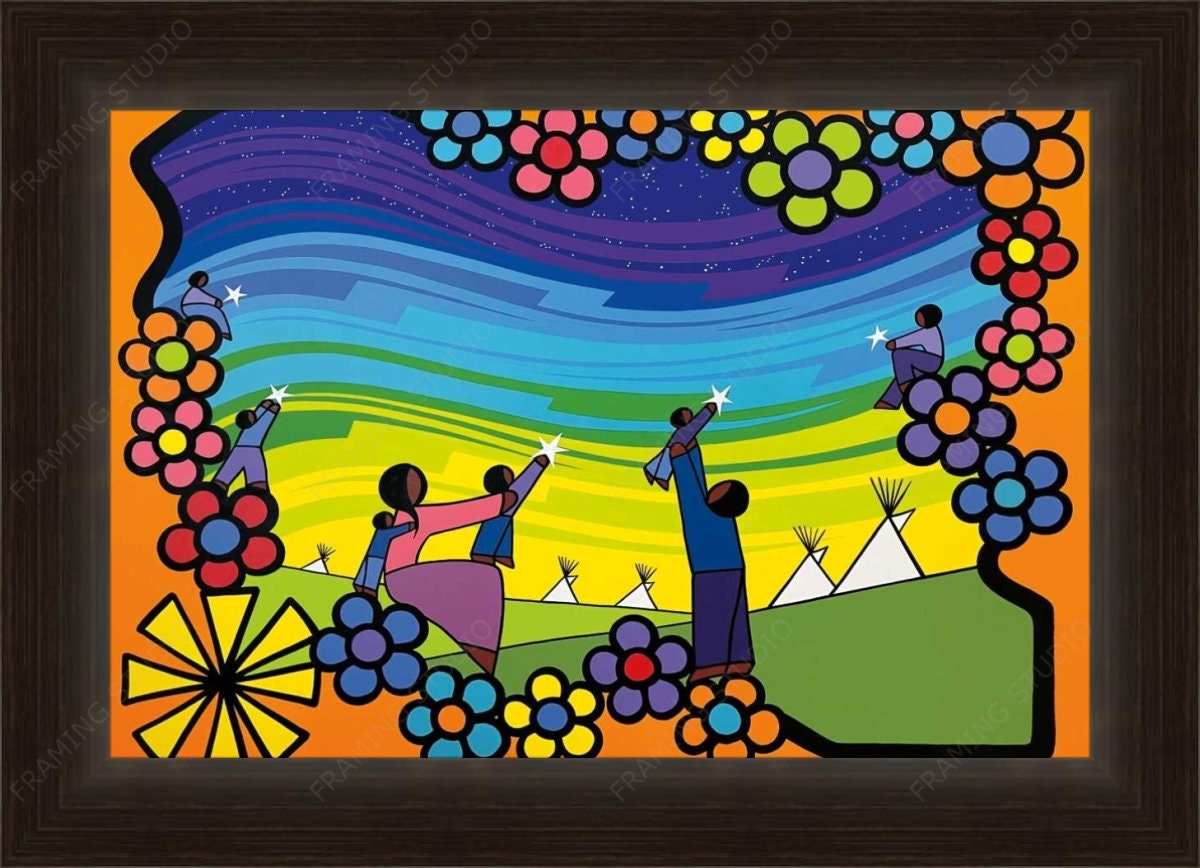 Coucher de soleil par Kevin Pee-Ace, impression d'art autochtone, Premières Nations, décor amérindien