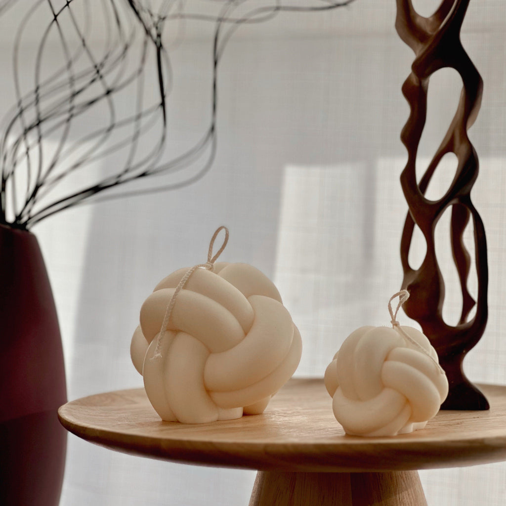 Bougie de soja Nœud minimaliste : décor pour table basse