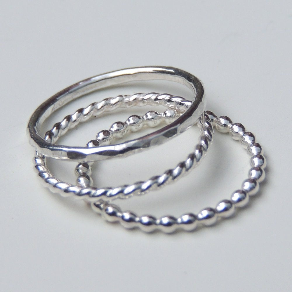 Thin Stackable Band Single Sterling Silver Ring Choice of Finish