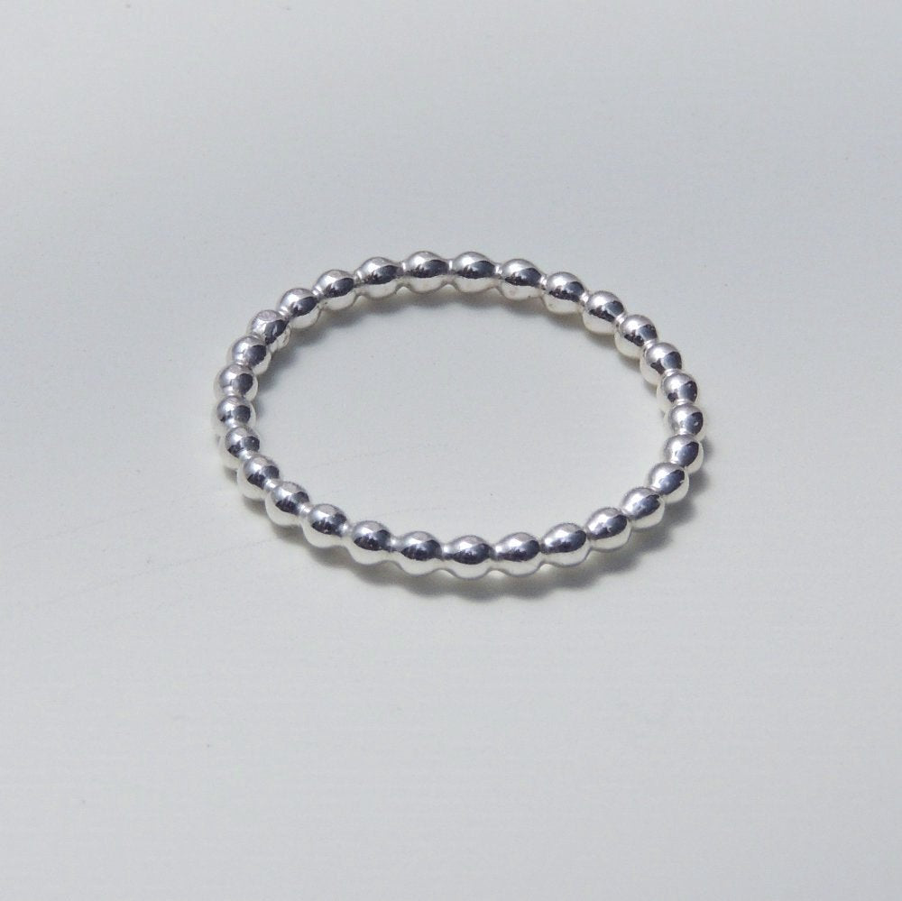 Above the Knuckle Ring Midi Ring Sterling Silver Beaded Band