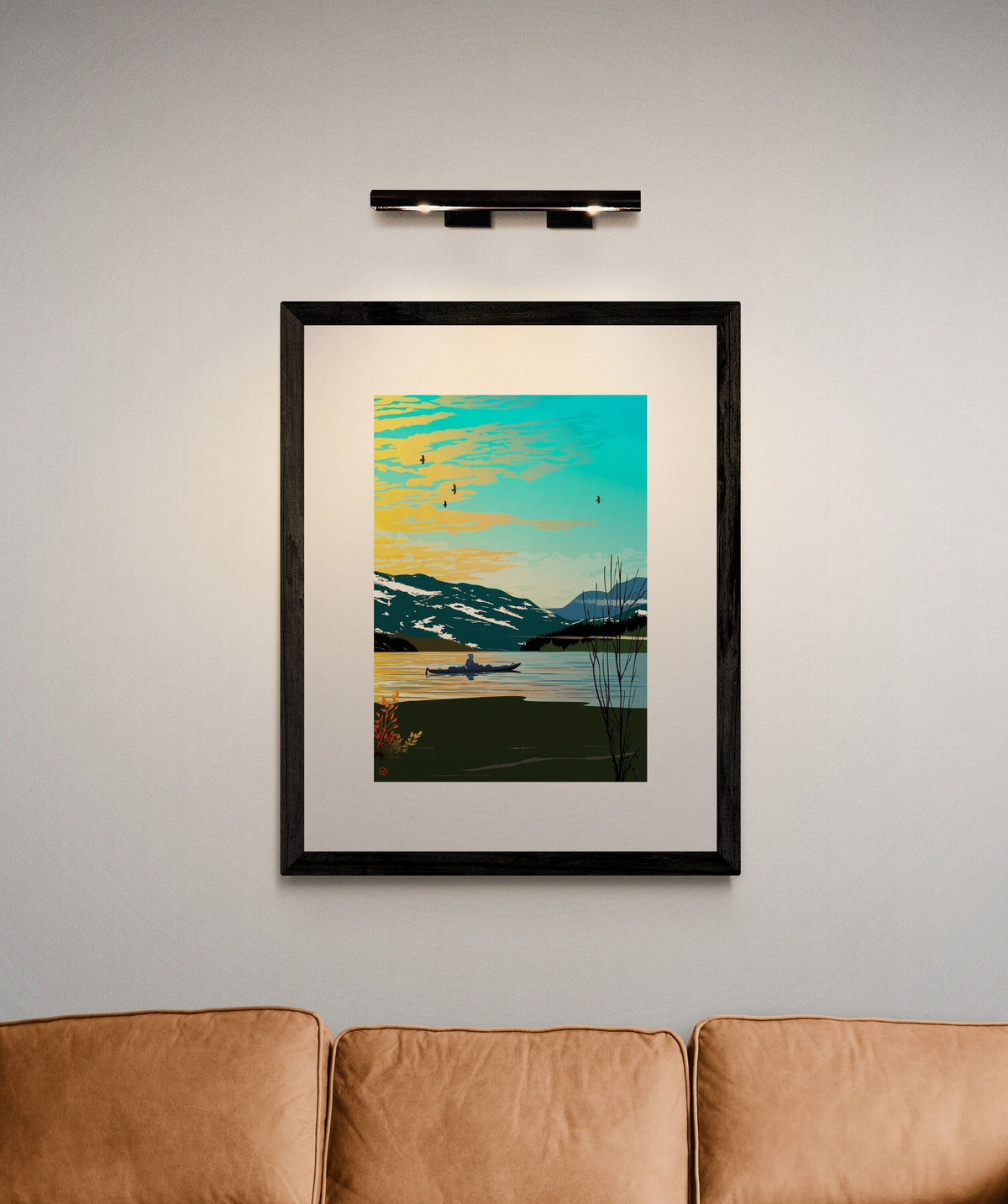 Winter Kayak By Mark Preston, Indigenous Art Print, First Nations, Native Americans, Tlingit, Yukon Territory, Framed Art