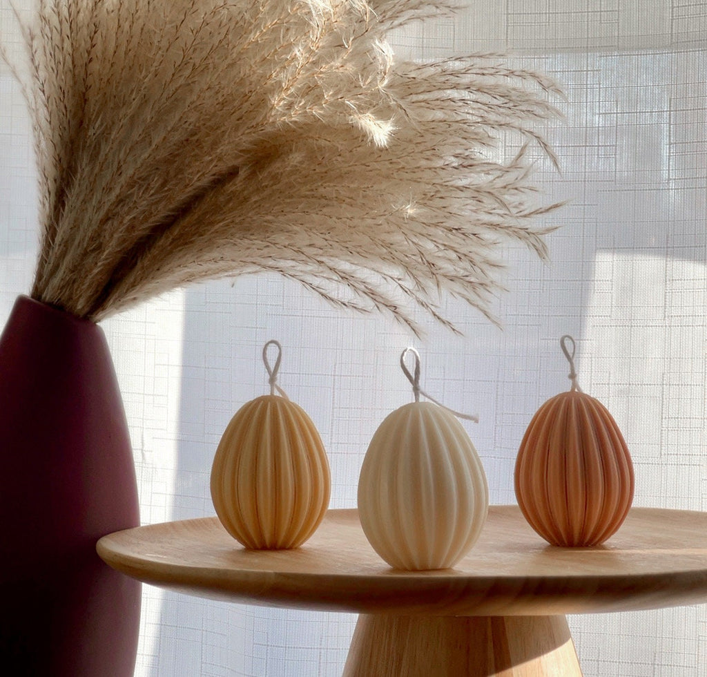 Ribbed Easter Egg Candle: Soywax Spring Decor
