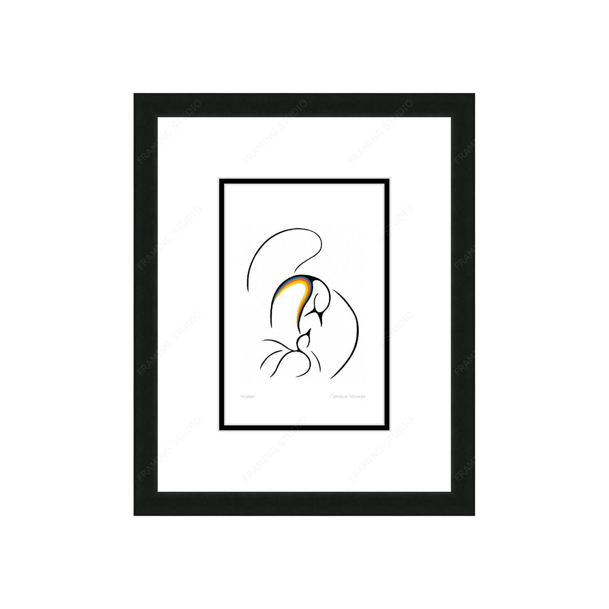 Sagesse par Clemance Wescoupe, carte d'art inuit autochtone, décor autochtone, carte d'art encadrée