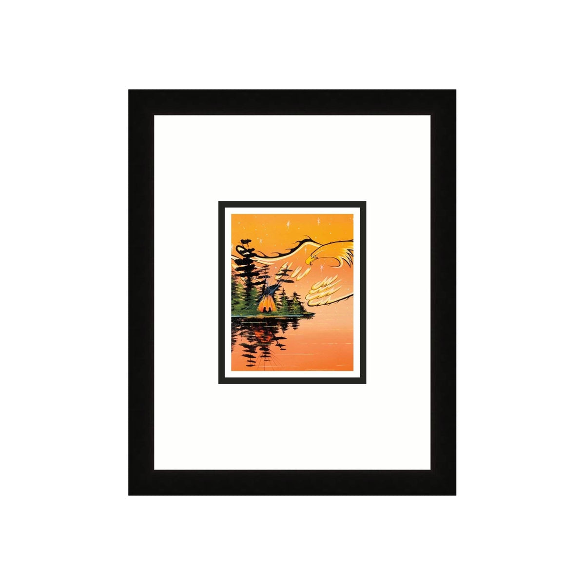 Eagle Protector By William Monague, Indigenous Art Print, First Nations, Ojibway, Native Americans Indian Decor, Framed Art