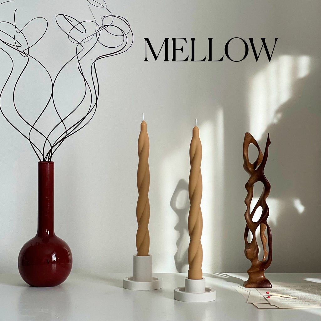 Tall Twisted Soy Wax Candle: Handmade Dinner Candle