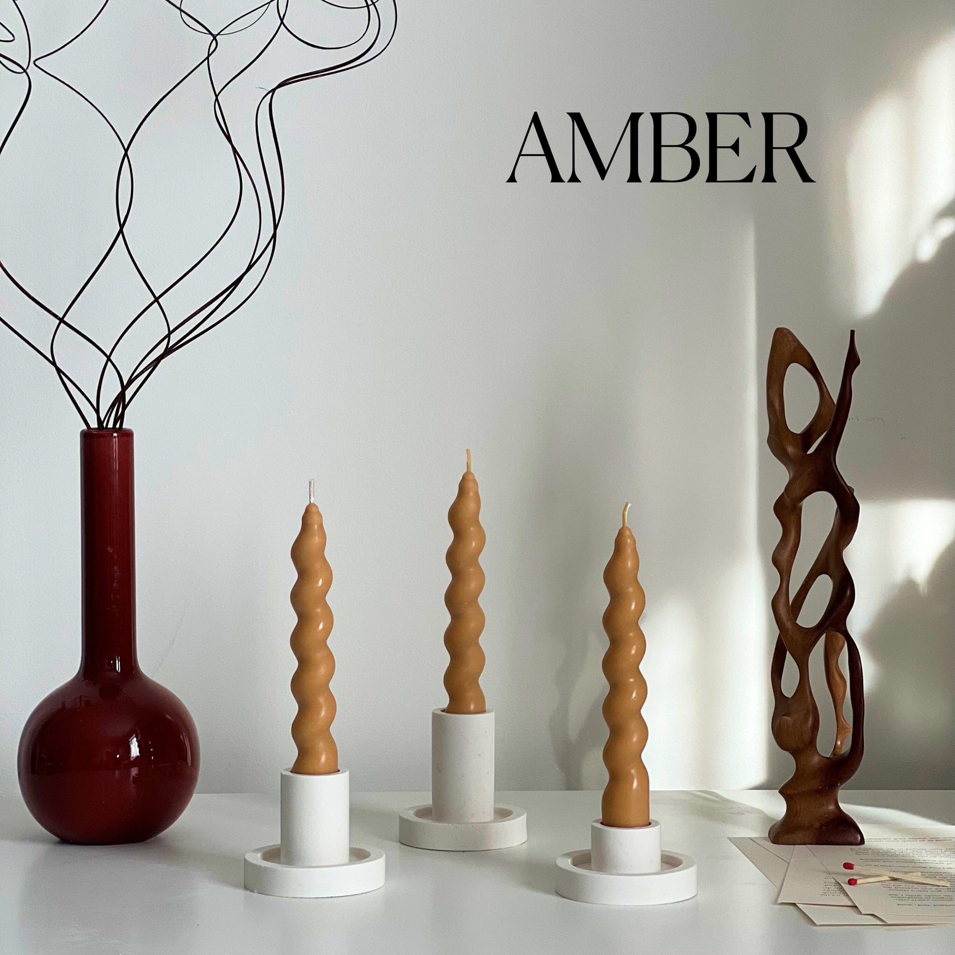 Twisted Soy Wax Taper Candle | Handmade Home Decor