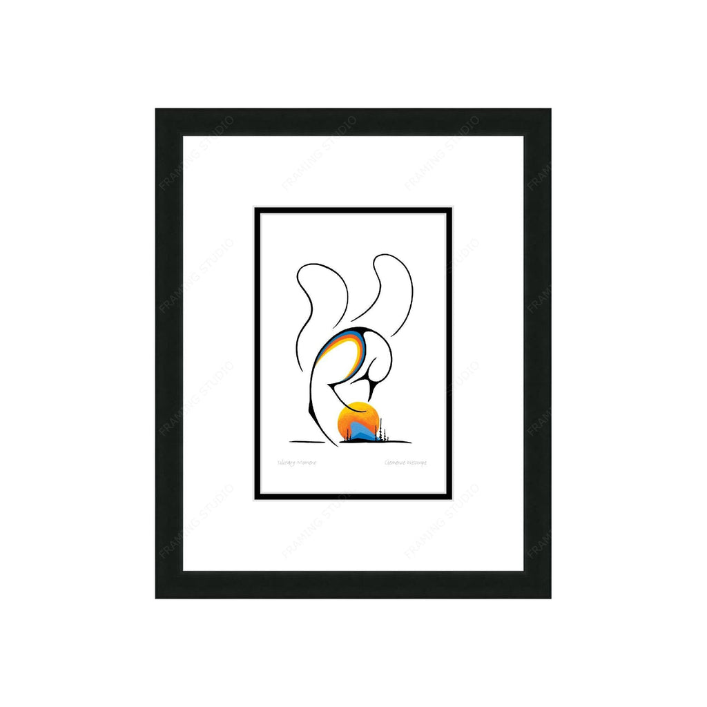 Solitary Moment par Clemance Wescoupe, carte d'art autochtone inuit, décor autochtone, carte d'art encadrée