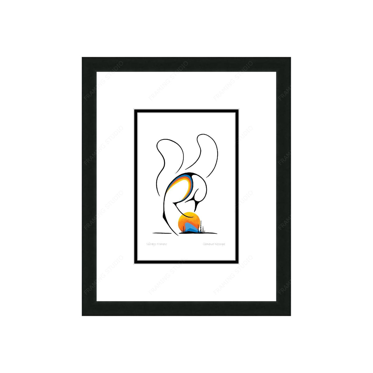Solitary Moment par Clemance Wescoupe, carte d'art autochtone inuit, décor autochtone, carte d'art encadrée
