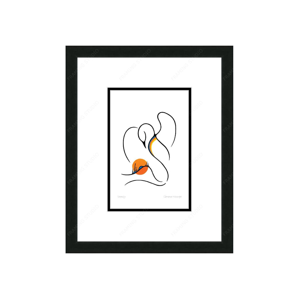 Moment de sérénité par Clemance Wescoupe, carte d'art autochtone inuit, décor autochtone, carte d'art encadrée