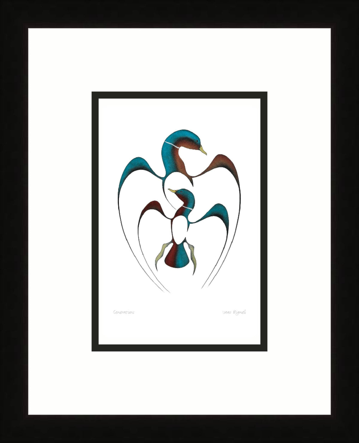 Generations by Isaac Bignell, Indigenous Art Card, Native Decor, Framed Art Card