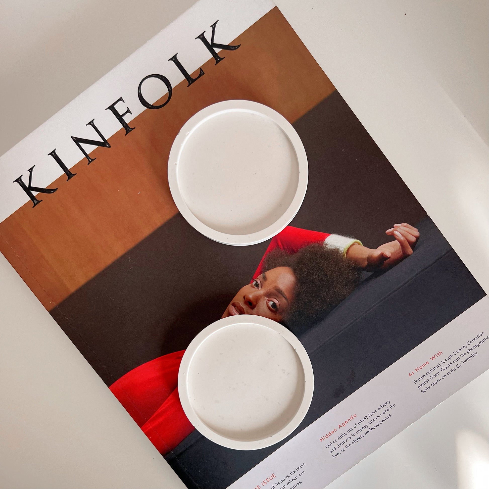 Small Round Jesmonite Trinket Tray: Scandi Home Decor