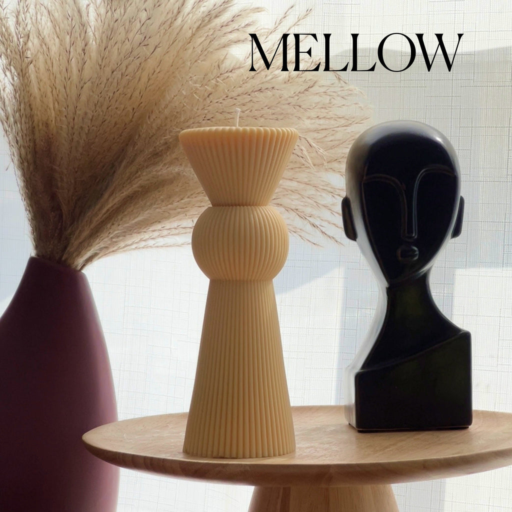 Ribbed Soy Wax Pillar Candle: Chess Figure, Home Decor