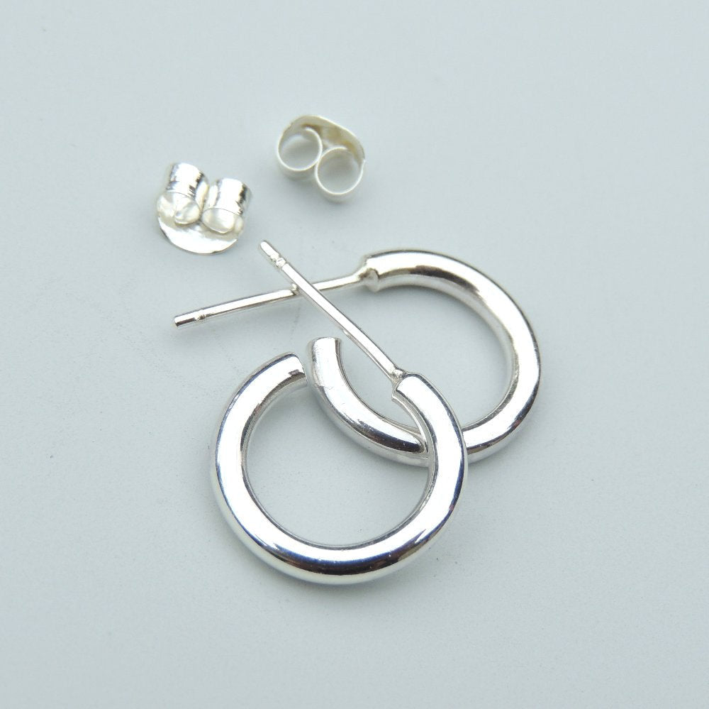 Sterling Silver Hoops Extra Small Classic Stud Earrings 10mm Silver Studs