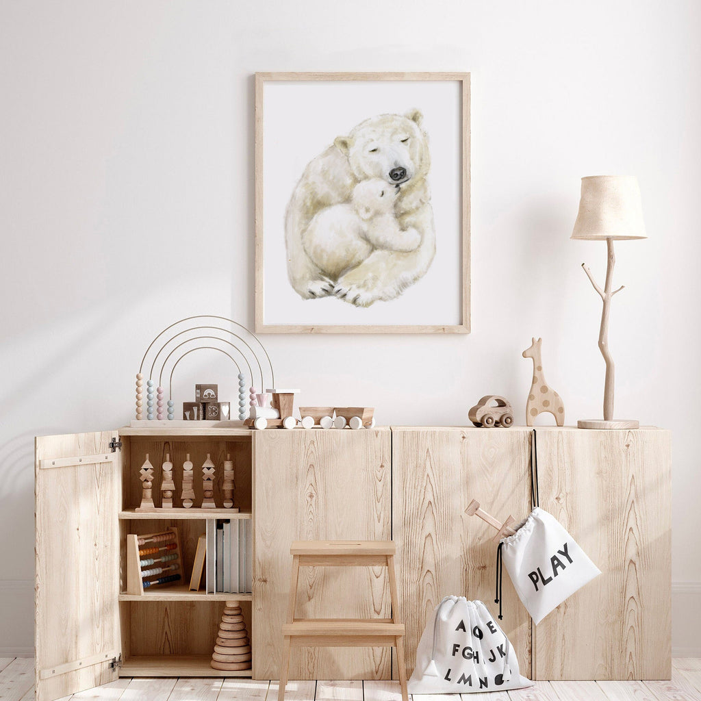 Illustration d'un bébé ours polaire et de sa mère