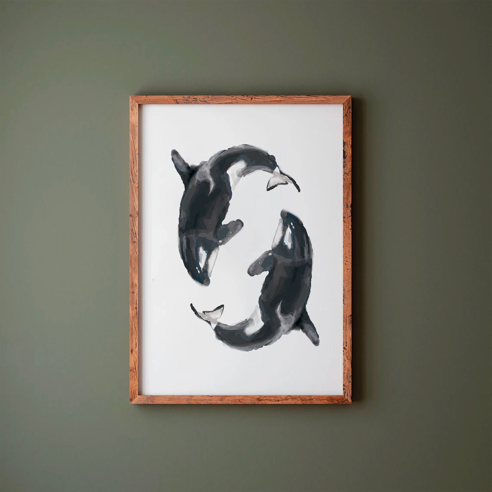 Estampe artistique de baleine