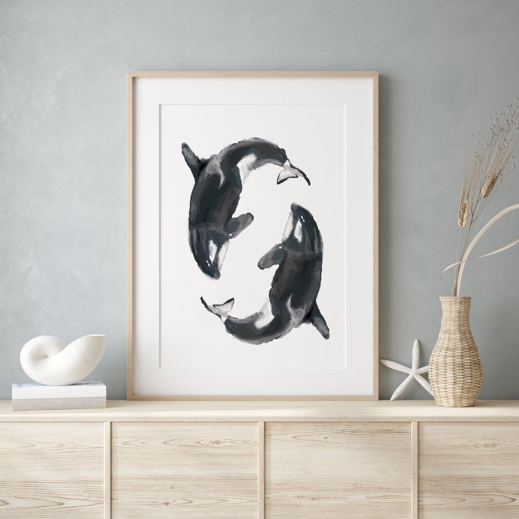 Estampe artistique de baleine