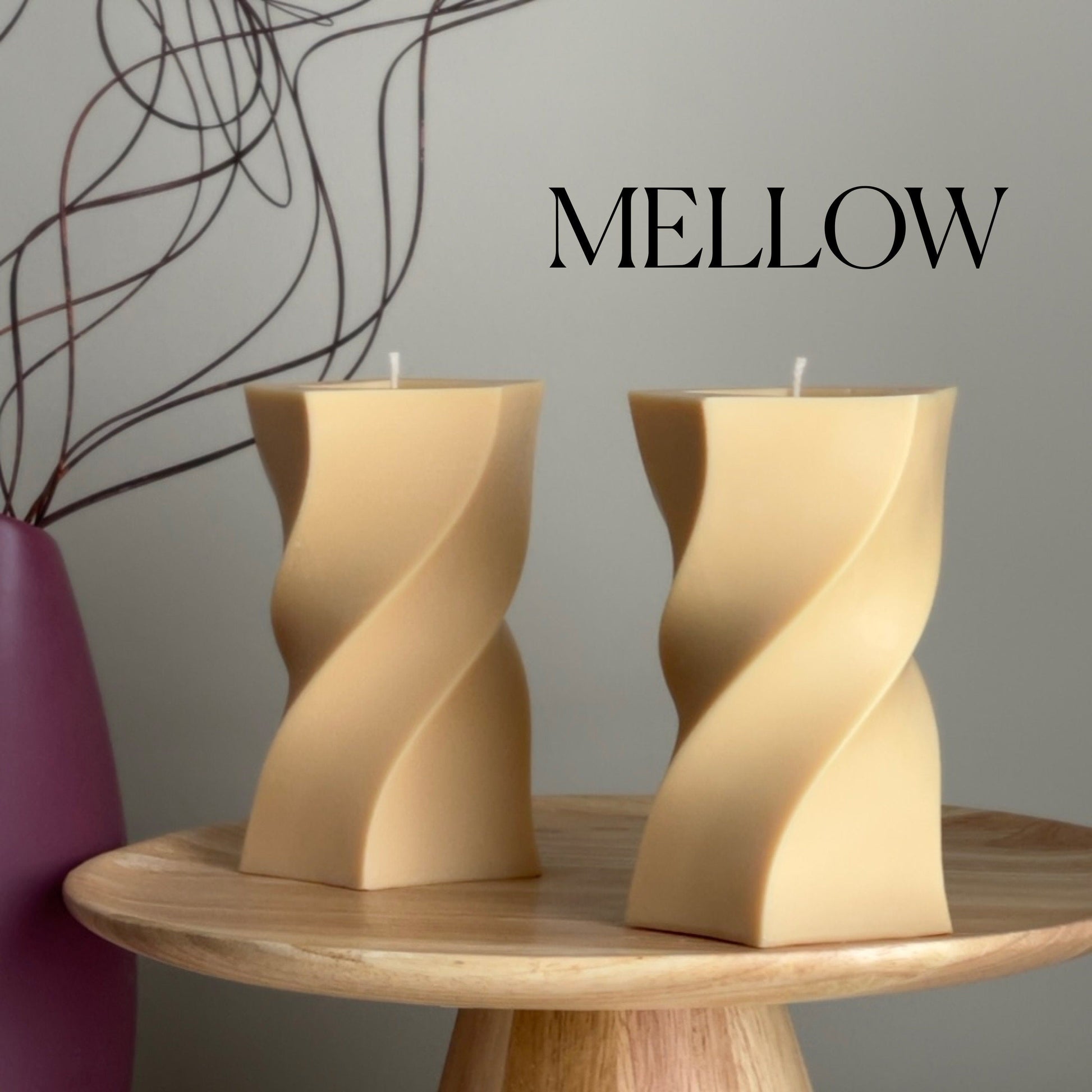 Wavy Pillar Soy Wax Candle: Unique Home Decor