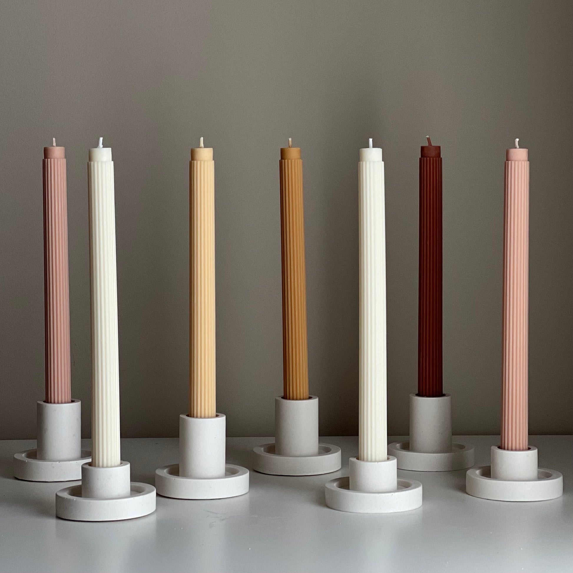 Ribbed Soy Wax Taper Candle: Unscented Event Decor